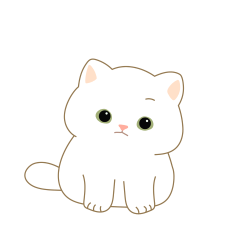 Cute White cat Coco