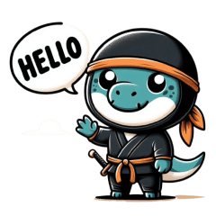 Cute ninja tyrannosaurus sticker 001