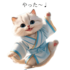 Cute Cat in a Kimono:Minuet Japanese