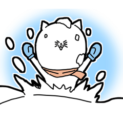 Cute cat winter sticker with no text