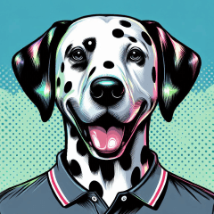 Dalmatian in polo shirt