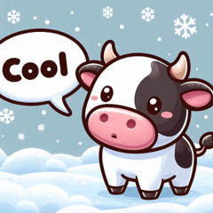 Snowy Cow Stickers@SFW