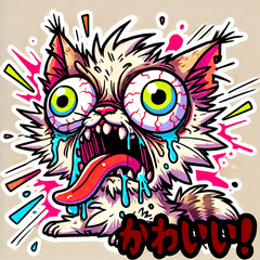 Adorable Crazy Cat Stickers