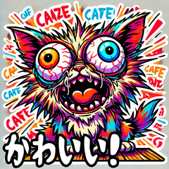 Adorable Crazy Cat Stickers ver.3