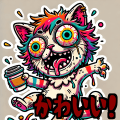 Adorable Crazy Cat Stickers ver.2