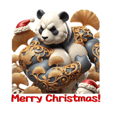 Christmas panda greetings