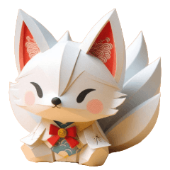 Paper sculpture little fox