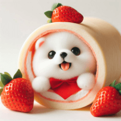 Strawberry Cake x puppy