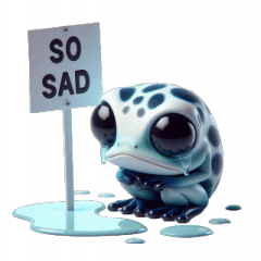 Sad Little Frog Emotion Stickers