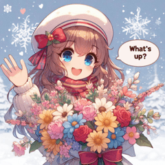 Snowy Bouquet Stickers@SFW