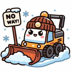 Snowy Excavator Stickers@SFW