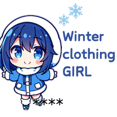 kawaii winter clothing girl Sticker