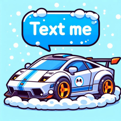 Snowy Supercar Stickers@SFW