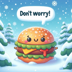 Snowy Hamburger Stickers@SFW