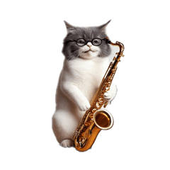 cat and saxophone lover