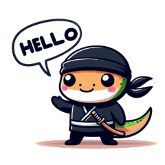 Cute ninja frilled lizard sticker 001