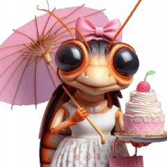 Cockroach girl, cake