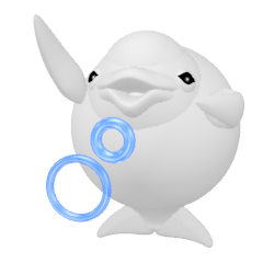 3D White Dolphin (encouragement)