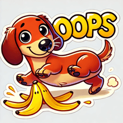 Clumsy Dachshund Stickers@SFW