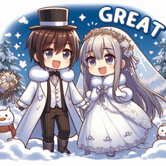 Snowy Wedding Stickers@SFW