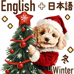 English Toy Poodle Winter Sticker