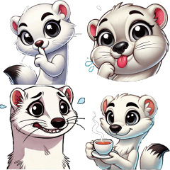 Adorable Stoat Stickers