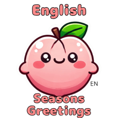 Peach Holiday Greetings with EN Text