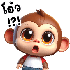 Cute Naughty Little Monkey Hit Word.