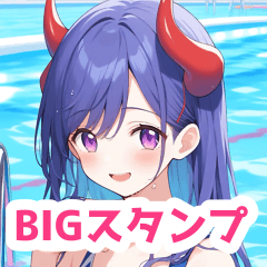 Swimsuit Devil BIG sticker resort pool