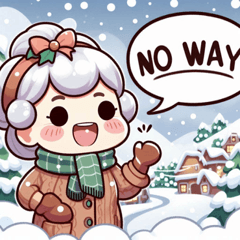 Snowy Grandma Stickers@SFW