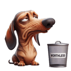 Dachshund Grumpy Face Emoji Stickers