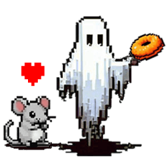 transparent of pixel art ghost