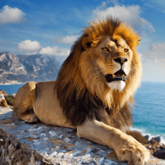 Lion by the Seaside!