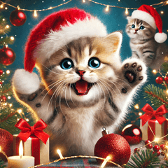 Festive Kitten Emotions