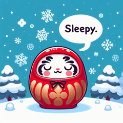 Snowy Daruma Stickers@SFW