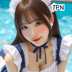 JPN 22 year old swimsuit maid girl