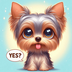 Teary Yorkshire Terrier Stickers@SFW