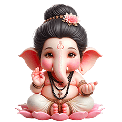 Cute Lord Ganesha say hello (small) V.1