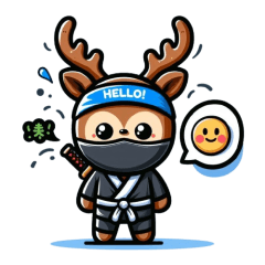 Cute ninja reindeer sticker 001