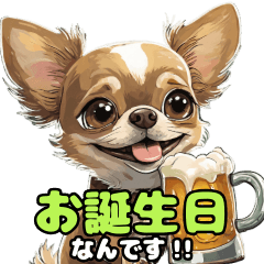 Cute brown chihuahua celebrating