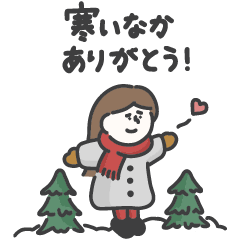 ONNANOKO STICKER -Yay, Winter Fun!-