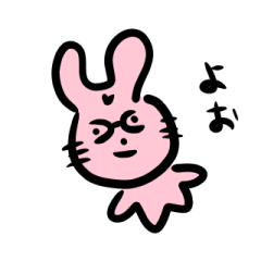 Rabbit with glasses stickers