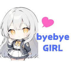 kawaii BYE BYE GIRL Sticker