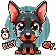 Teary Doberman Stickers@SFW