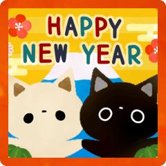 Cute cat New Year's sticker