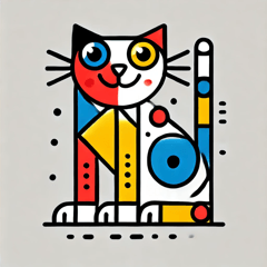 Crazy Cat in De Stijl