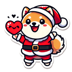 Mameshiba Santa Claus Sticker.