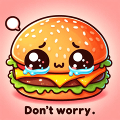 Teary Hamburger Stickers@SFW