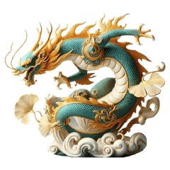 Auspicious dragon porcelain