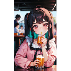 jiraikei girl drinking beer